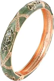 [UJOY] Vintage Cloisonne Bracelet Bangle Jewelry Floral Butterfly Enamel Design for Women Gift 55B