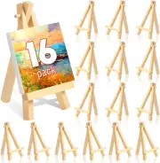 16 Pcs 5 Inch Mini Wood Display Easel, A-Shaped Small Wood Easel for Displaying