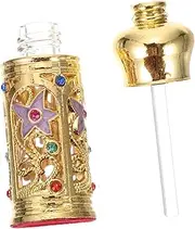 BAZEITFLOW Chic Arabian Perfume Storage Bottle Elegant Glass Alloy Design Retro Empty Essence Bottle for Essential Oils present for Women Travel Friendly