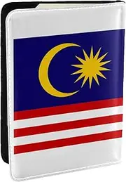 [JEJEA] Malaysia Flag Print Travel Organizer Credit Cards Case Passport BookPassport Holder Cover Wallet forTraveling,, Black, One Size
