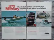 1971 Mercury Thunderbolt Ignition Promo 4 Boats On Water Photo Vintage Print Ad