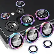 Jarttarn Compatible with Galaxy S25 Ultra 2025 Camera Lens Protector, 9H Tempered Glass Camera Cover Protector Metal Individual Ring for Galaxy S25 Ultra (Colorful)