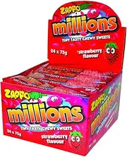 ZAPPO Millions Strawberry Flavoured Chewy Sweets - ( Bulk Pack of 24 x 75g )