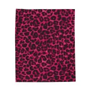 Cheetah Animal Print All Over Pink And Black Velveteen Plush Blanket
