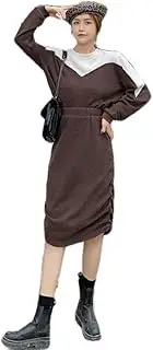 [ERTYUIO] Short Skirt Sexy Women Two-Piece Dress Fashion Patchwork Pullover Hoodies+Drawstring Package Hip Skirt Dress Suit
