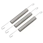 60mm x 10mm x 0.9mm Metal Dual Hook Tension Spring Gray 3pcs
