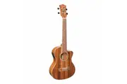 Tiki '9 Series' Koa Solid Top Electric Cutaway Tenor Ukulele with Hard Case (Natural Satin)