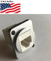 D type metal CAT6 RJ45 panel mount female socket connector
