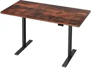 Artiss Electric Laptop Standing Desk Height Adjustable Sit Stand Desks 140cm X 70cm Desktop Table Office Study Computer Workstation (Brown Top + Black Frame) Dual Motor Whole Piece Monitor Riser