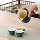Ceramic Kungfu Tea Set with Proctive Box Porcelain Teaware Camping