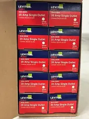 CASE OF 10 Leviton PLUS+ Commercial 20A-250V 20 PAMP Single Outlet 5821-WS
