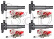 Set of 4 Denso Spark Plug + 4 Ignition Coil 2002 Toyota Echo 1.5L L4 UF316 (for: Toyota)