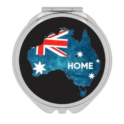 Gift Compact Mirror : HOME Map AUSTRALIA Australian Aussie Flag Expat Country