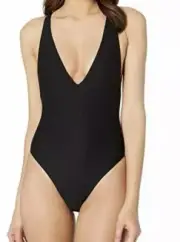 Vitamin A Swimwear Alana One Piece Bodysuit in Black Size XL /12 L13255