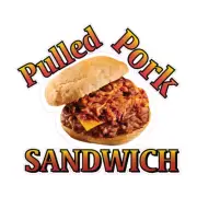 Food Truck Decals Pulled Pork Sandwich Restaurant & Food Concession Sign Brown