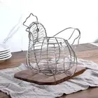Metal Wire Chicken Hen Egg Basket Holder Kitchen Storage Eggs Rack L0N5