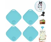 Mini GPS Tracker Anti Lost Smart Alarm Bluetooth Locator for Pet Kids Key Finder - 4pcs Blue