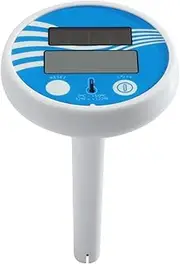 KKRAUS Solar Digital Pool Thermometer Floating Easy to Read Sinking Large Display Water Temperature Thermometer with String for Outdoor Indoor