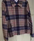 Vintage Pendleton Womens Full Zip Plaid Blouson Jacket Virgin /Lamb Wool Large