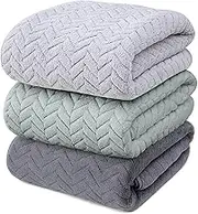 YURIRIA 3 Pack Bathroom Towel Ultra Soft Water Absorbent Towel Set, Quick Drying Microfiber Towels for Bathrooms, Hotels, Homes, and Swimming Pools (Dark Gray+Light Gray+Green)