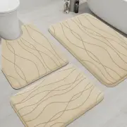 Memory Foam Bathroom Rug Sets 3 Piece, Ultra Absorbent Bath Mat for Bathroom ...