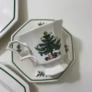 Nikko Christmastime Teacup/ Coffee Cup, and Saucer Octagon (2 Pieces) New