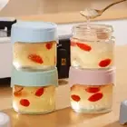 4Pcs Glass Yogurt Containers with Base Bird's-nest Bottles Food Packing Boxs