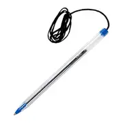 BIC Cristal Ball Point Pen Corded String Blue Pack 12 10217