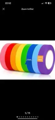 Colored Masking Tape, 8 Roll Multi-Color 1312 Ft x 1 inch Painters Tape for