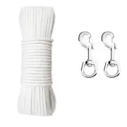Flag Pole Rope Kit 100Ft Flagpole Halyard Rope 5/16 Thick with 2 PCS Swivel Sn