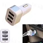 Car Charger 3 USB Ports Cigarette Lighter Socket Adapter Phone Power Accessories