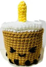 Boba Thai tea cup Drink Crochet Doll PLUSH STuffed Amigurumi handmade figure NEW
