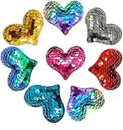KONTONTY 7PC Handmade High End Love Heart Sequins for Creative Projects DIY Teaching Supplies for Sewing Knitting Scrapbooking Crafting Mixed Color