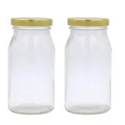 10 x Glass Conserve Jar Gold Lid Screw Top Jam Lolly Preserving Storage 250ml