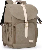 BAGSMART Camera Backpack, Anti-Theft DSLR SLR Camera Bag Water Resistant Canvas Backpack Fit up to 15" Laptop with Rain Cover, Tripod Holder for Women and Men, Light Olive Green