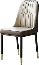 Exquisite Leisure Chair,Modern PU Leather Armless Accent Chairs,Upholstered Dining Chairs,Kitchen Living Room Desk Side Chair with Metal Legs,for Dining Bedroom Living Room Chair,Taro