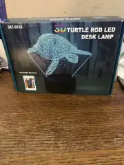3 D turtle rgb led desk lamp optical illusion night light smart touch brand new