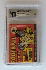 1961 Nu Card Football Unopened Paper Pack GAI 8 NM-MT