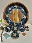 Aboriginal Art Round Cheeseboard, Serving Board With Matching Coasters