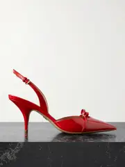 [Ferragamo] Ferragamo - Gylla Bow-embellished Patent-leather Pumps - Red - US8 US 8 Red