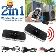 2pcs rechargeable Bluetooth transmitter receiver 2-in-1 wireless audio adapter