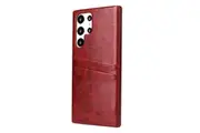 For Samsung Galaxy S22 Ultra Case Deluxe Leather Protective Cover Brown
