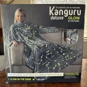 Kanguru Glow in The Dark Constellation Blanket w/sleeves Grey One Size 140x180cm