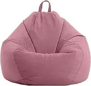 UYSOFRCV Bean Bag Chair Cover Only (No Filler), Washable Premium Soft Corduroy Stuffed Animal Storage or Memory Foam Beanbag Case, for Adults,Kids,Teens,Pink 2,90 * 110cm