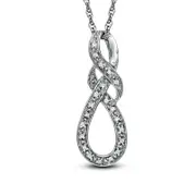 Natural Diamond Accent Knotted Swirl Pendant in Sterling Silver
