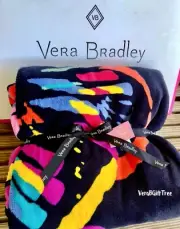 Vera Bradley Throw Blanket BUTTERFLY FLUTTER Breast Cancer Awareness RARE NWT