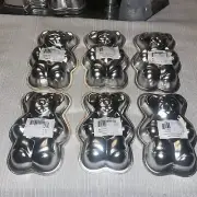 6 small cake pans--Teddy Bear NWT