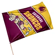 Brisbane Broncos NRL Retro Mascot Design GAME DAY Pole Flag Banner