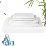 LINENOVA 2000TC Hiqh Quality Bamboo Blend Sheet Set - White - Size Queen