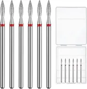 Cuticle Drill Bit,Nail Drill Bits Flame Cuticle Clean Drill Bit for 3/32''Electric Nail File Machine Cuticle Bit Nail Prep Tool (Red, Flame)